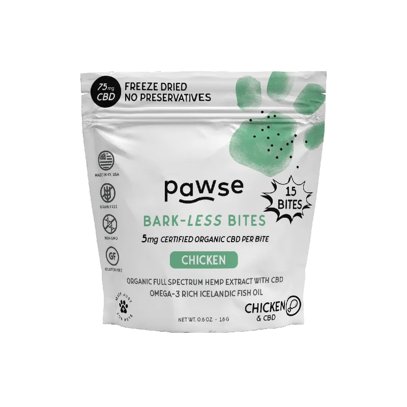 Pawse Bark-Less Bites Chicken (5 MG CBD Per Bite) - For All Pets