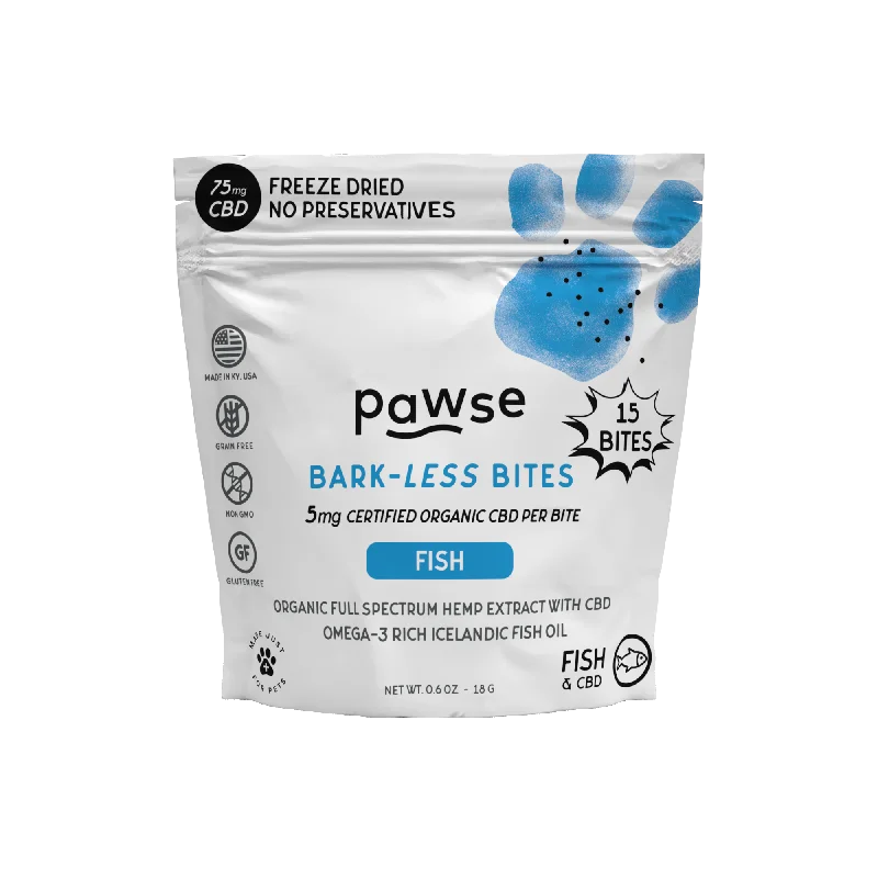 Pawse Bark-Less Bites Fish (5 MG CBD Per Bite) - For All Pets