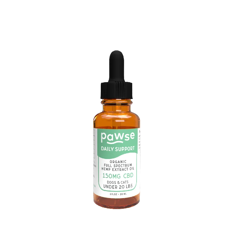 Pawse Daily Support - Full Spectrum Hemp CBD Oil - For All Pets Under 20 Pounds