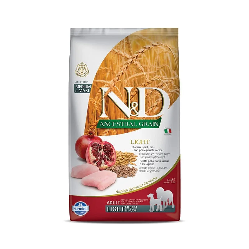 Farmina N&D Ancestral Grain Medium & Maxi Breed Adult Dry Dog Food - Chicken & Pomegranate, 2.5KG