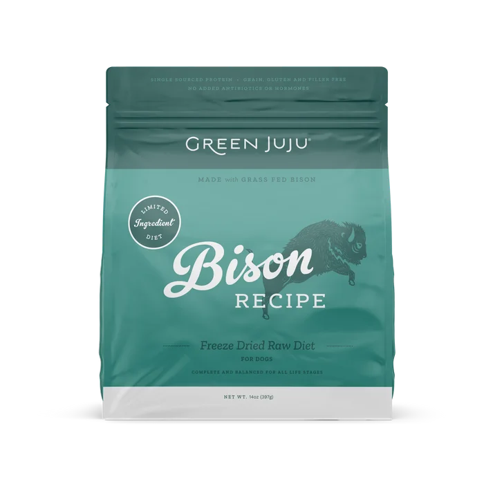 Green Juju Freeze Dried Raw Bison Recipe for Dogs (14-oz)