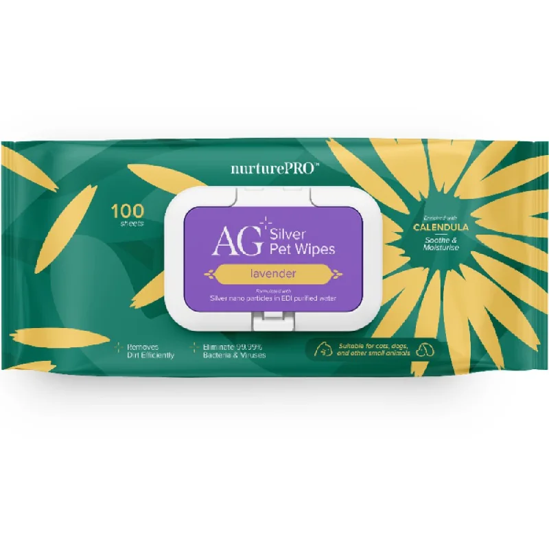 15% OFF: Nurture Pro AG+ Silver Pet Wipes (Lavender) 100ct