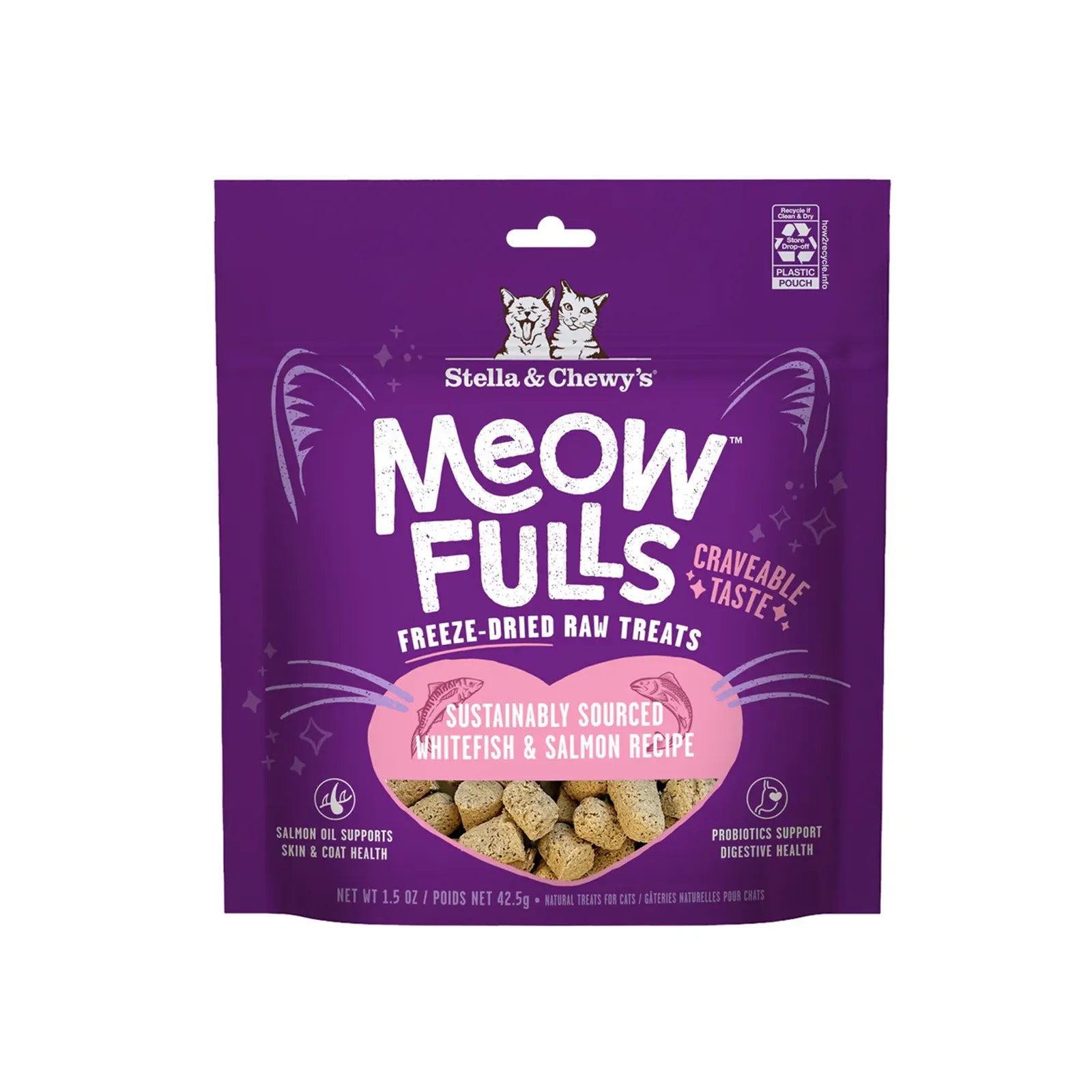 Stella & Chewy's - Meowfulls Freeze-Dried Cat Treats - Whitefish & Salmon 1.5oz