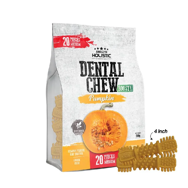 Absolute Holistic Dog Boost Dental Chew Pumpkin 500g - 20pcs (4")