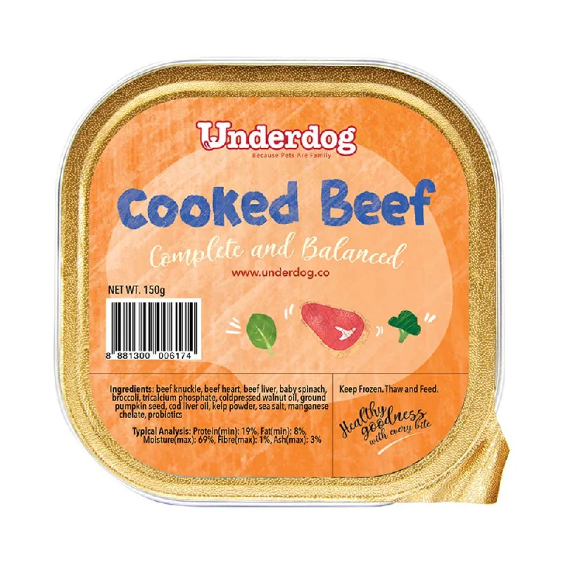 *FROZEN* Underdog Dog Cooked Beef Complete and Balanced 150g