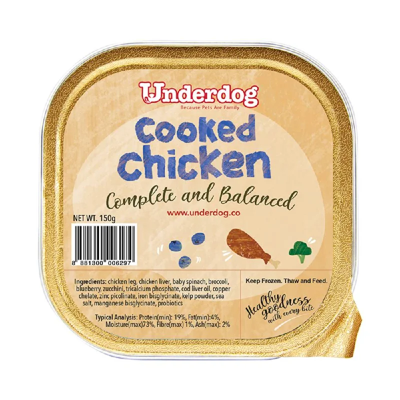 *FROZEN* Underdog Dog Cooked Chicken Complete and Balanced 150g