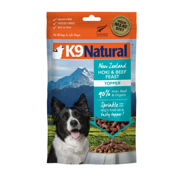 K9 Natural Dog Freeze Dried Topper Hoki & Beef Feast 100g