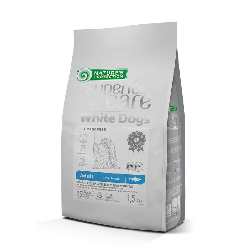 Nature's Protection Dog Superior Care White Dogs Small Breed Grain-Free with Herring 1.5kg