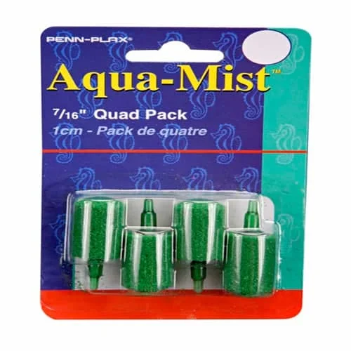 Penn-Plax Aqua-Mist Air Stone Cylinder Green 12Ea/0.44 In, 4 Pk