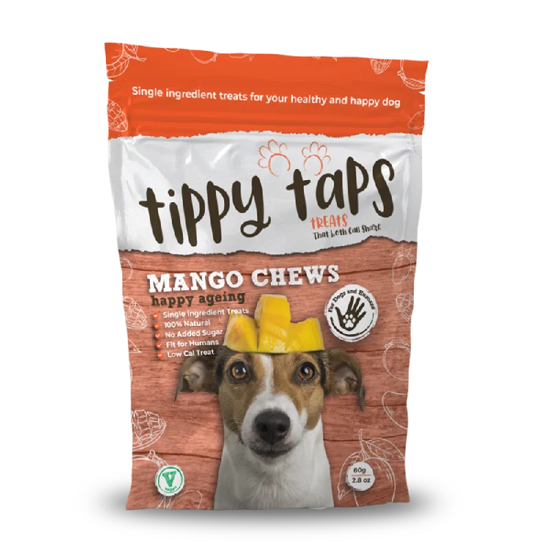 Tippy Taps Dog Treats Mango Chews Happy Ageing 80g