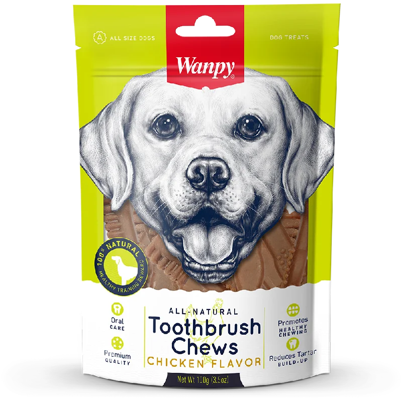 Wanpy Dog All Natural Toothbrush Chews Chicken Flavor 100g