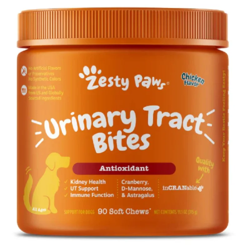 Zesty Paws Dog Urinary Tract Bites Antioxidant Chicken 90soft chews